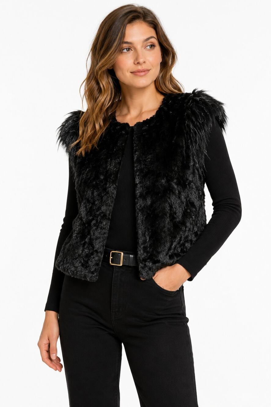 Skaist Taylor Neiman Marcus for Target Faux Fur Vest Black Size M